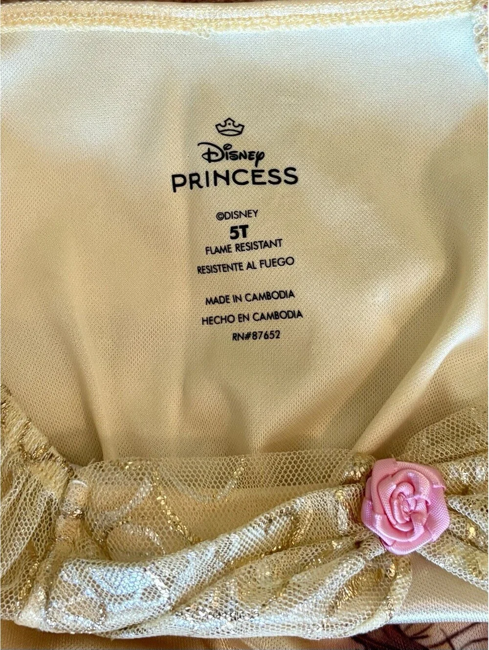 Disney Princess Belle Fantasy Gown Sleepwear Pajamas – Girls Size 5T